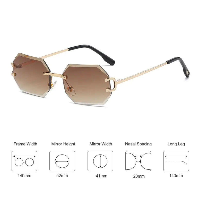 Rimless Octagonal Vintage Shades